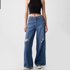 Women's Blue Wide-Leg Jeans